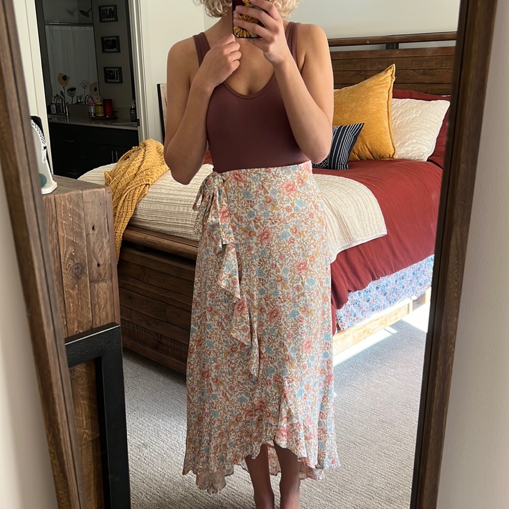 Beautiful Floral Wrap Skirt